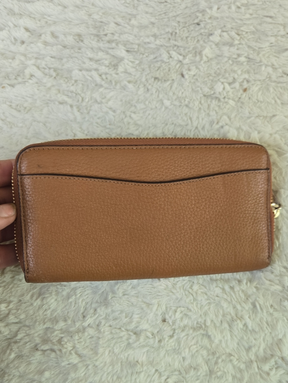 kate spade Pebbled Leather Zip Wallet - Brown EUC - Picture 6 of 9